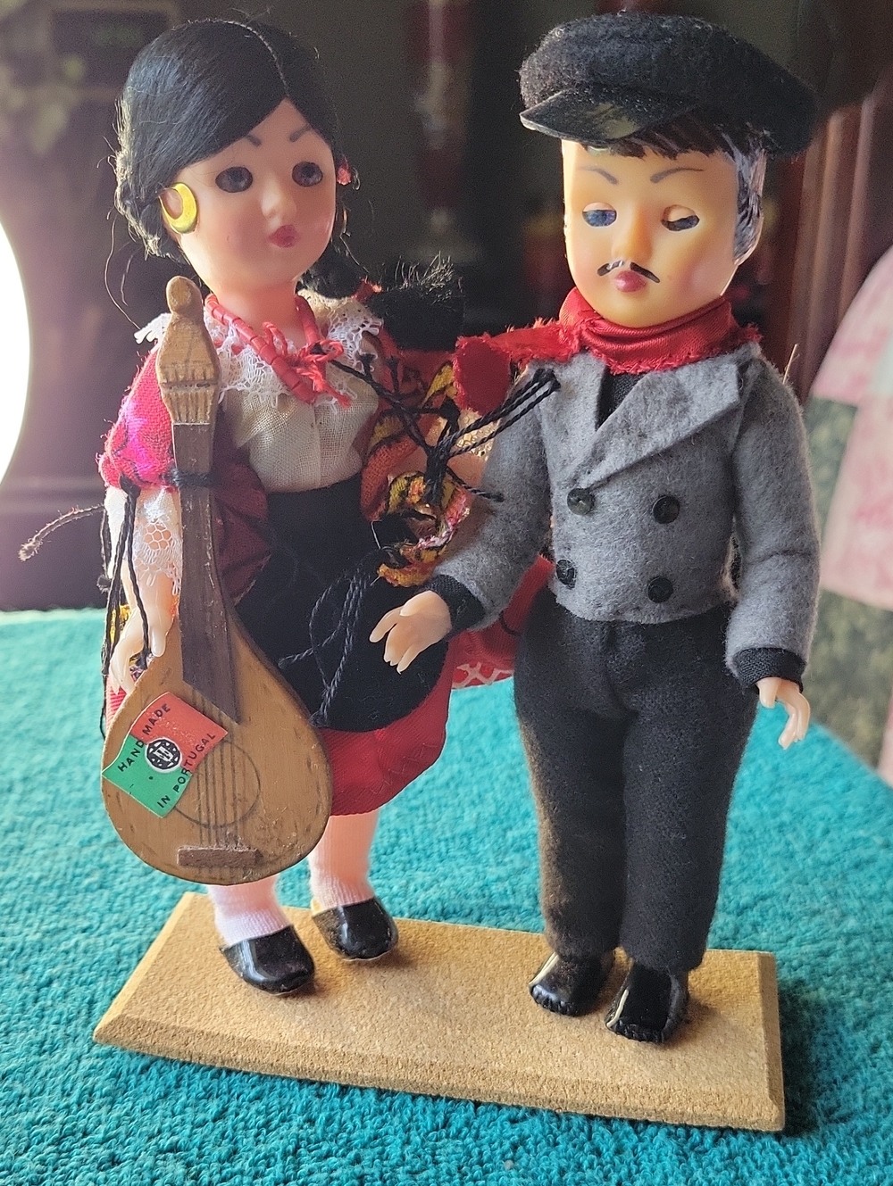 Traditional Doll Couple Toy Set - Red & Gray